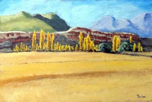 "Maize Field with Poplar Trees"