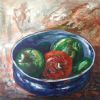 "Red Apple in Blue Bowl"