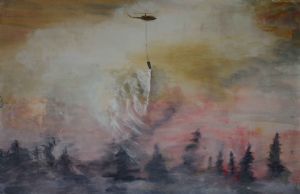 "Working on Fire - Helicopter Dropping Water on F"