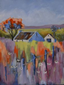 "Cottage and Wild Flowers"