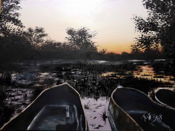 "Boats on Lagoon"