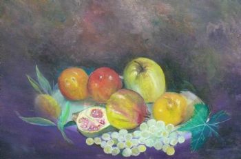 "Still Life Fruit &  Grapes"