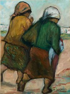 "Two Women with Chickens"