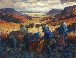 "Harvesters in a Landscape"