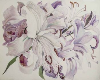 "Purple Lilies. Private Collection."