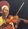 "African Woman Playing Violin"