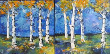 "Trees in Autumn, Diptych "