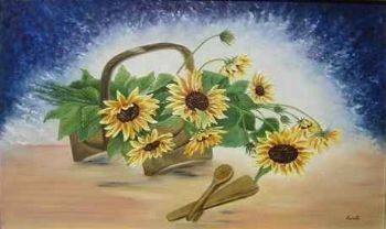 "Sunflowers in Basket"
