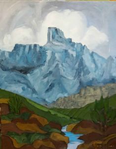 "Drakensberg Sentinal. (Pierneef Genre)"