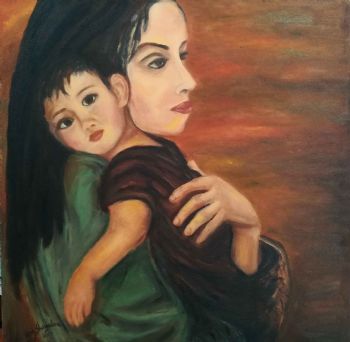 "Refugee with Her Baby"