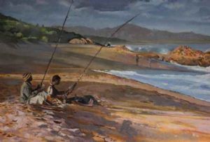 "Fishermen On Hibberdene Beach"