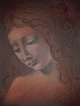 "Head of a Woman - After Leonardo Da Vinci"