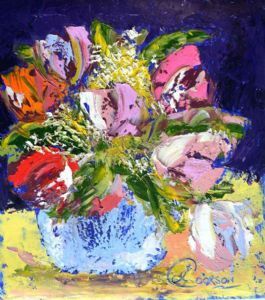 "Tulips and Gypsophila"