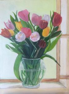 "Tulips on Windowsill"