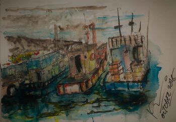 "Trawlers In Kalk Bay Harbour"