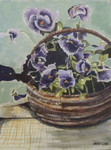 "Pansies in Basket"