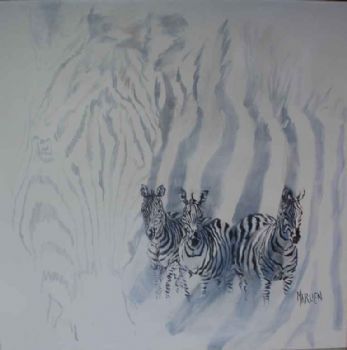 "Zebras with Shadow"