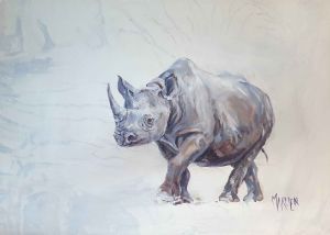 "Rhino with Shadow"