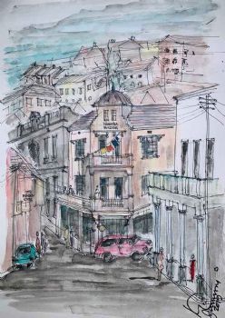 "Hanover Building & Street Scene, District 6, Cap"