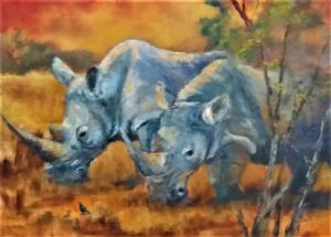"Rhino Grazing"
