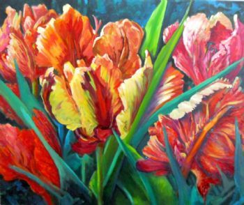 "Rasta Parrot Tulips"