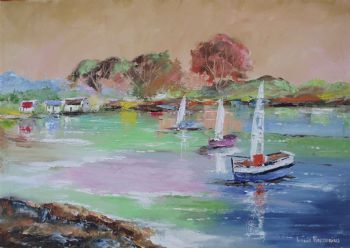 "Seabreeze with Sailboats"