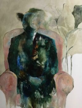 "Seated Figure with Aspidistra"