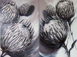 "Proteas - Black and White Set of 2"