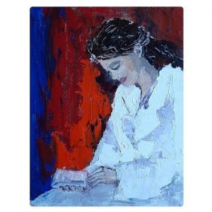 "Woman Reading in a White Robe"