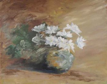 "Flowers in Glass Vase"