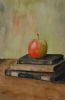 "Three Books with Apple"