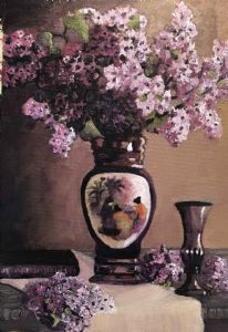 "Black Ming Vase and Pletranthus"