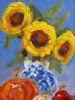 "Sunflowers Bouquet in Vase Still Life"