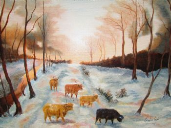 "Scottish Twilight Original Oil Painting"
