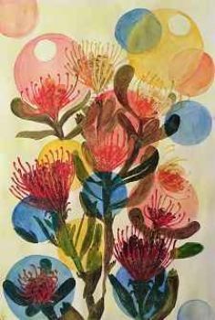 "Protea and Bubbles"