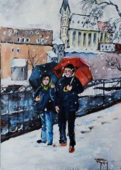 "The Canal In Winter"