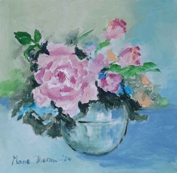 "Pink Rose and Buds"