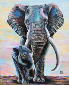 "Elephant And Calf"