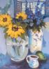 "Sunflowers and Delphiniums"