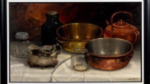 "Still Life with Copper and Brass Pots"
