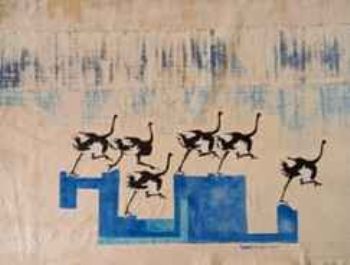 "Ostrich in Flight"