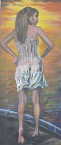 "Island Girl on Boat at Sunrise RESERVED"
