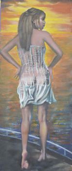 "Island Girl on Boat at Sunrise RESERVED"