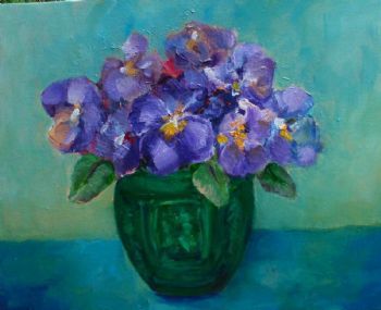 "Pansies In Chinese Vase"