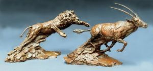 "Lion and gemsbok"