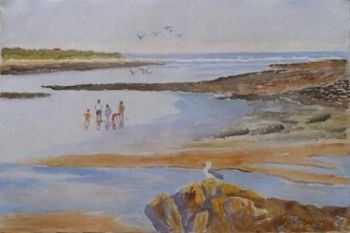 "Children shrimping at Kommetjie"