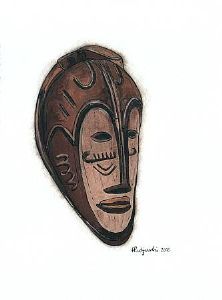 "African Mask 6 (set of 2)"