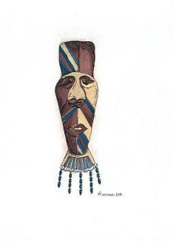 "African mask 10 (set of 2)"