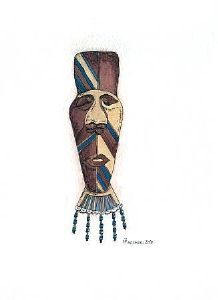 "African mask 10 (set of 2)"