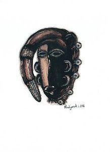 "African mask 13 (set of 2)"